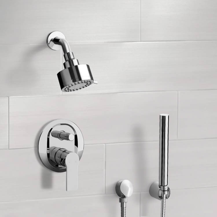 Remer SFH61 Chrome Shower System with Multi Function Shower Head and Hand Shower